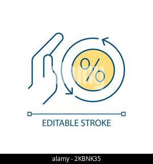 Lower bank fees RGB color icon Stock Vector