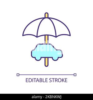 Car coverage service RGB color icon Stock Vector
