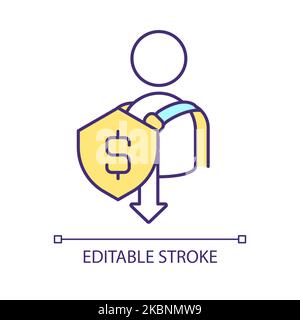 Financial coverage RGB color icon Stock Vector