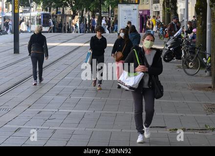 People in Nantes, France, on May 12, 2020 during the coronavirus emergency (Photo by Estelle Ruiz/NurPhoto) Stock Photo