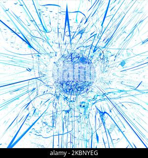 Blue Chaos, abstract background. Stock Photo