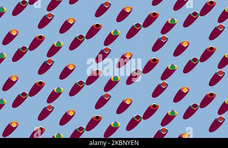 People in the street, top view, vector seamless pattern Stock Vector