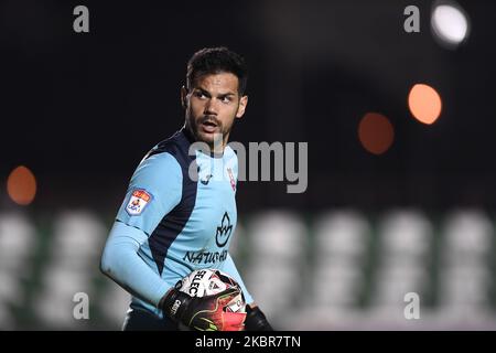 Cristiano Pereira Figueiredo goalkeeper of FC Hermannstadt reacts