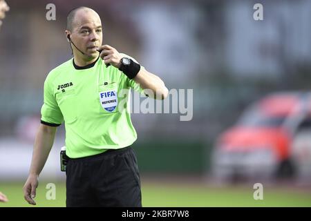 Cristiano Pereira Figueiredo goalkeeper of FC Hermannstadt reacts during  the match between Sepsi OSK v FC Hermannstadt Sibiu, for the Romania First  League, in Sfantu-Gheorghe, Romania, on June 13, 2020. (Photo by