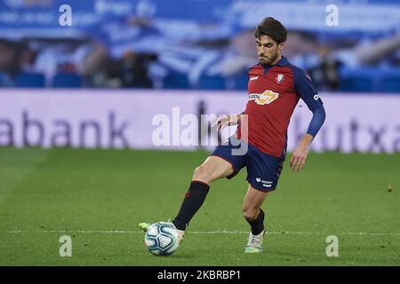 Nacho Vidal of Osasuna in action during the Liga match between Real Sociedad and CA Osasuna at Estadio Anoeta on June 14, 2020 in San Sebastian, Spain. (Photo by Jose Breton/Pics Action/NurPhoto) Stock Photo