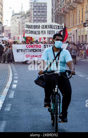 Rally of anarchist demonstrators against the region and the Italian Government in Via Padova and Piazzale Loreto, Milan, Italy on June 20, 2020 (Photo by Mairo Cinquetti/NurPhoto) Stock Photo