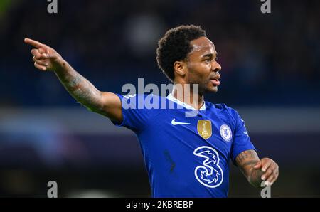 02 Nov 2022 - Chelsea v Dinamo Zagreb - UEFA Champions League - Group E - Stamford Bridge  Raheem Sterling during the match at Stamford Bridge, London. Picture : Mark Pain / Alamy Stock Photo