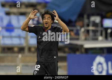 Shinji Okazaki of Huesca reacts during the La Liga Smartbank match between Real Zaragoza and SD Huesca at La Romareda on June 29, 2020 in Zaragoza, Spain. (Photo by Jose Breton/Pics Action/NurPhoto) Stock Photo