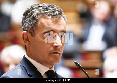 French Interior Minister Gerald Darmanin attends at the session of the questions for the government (QAG) at French Senate, Paris, France, on July 8, 2020. (Photo by Daniel Pier/NurPhoto) Stock Photo