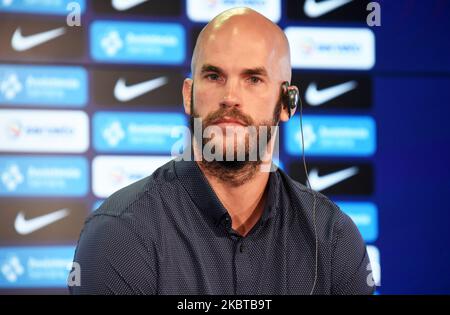 Presentation of Nick Calathes as new player of the FC Barcelona basketball team, on 10th July 2020, in Barcelona, Spain. (Photo by Noelia Deniz/Urbanandsport /NurPhoto) Stock Photo