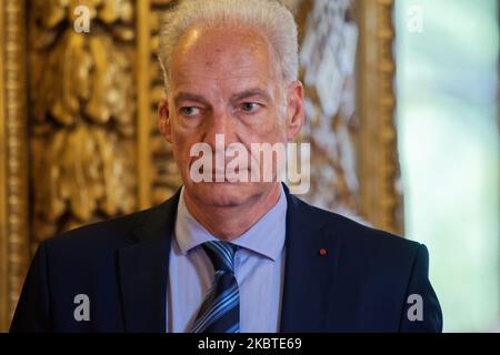 French Junior Minister of Small and Medium Entreprises Alain Griset arrives to attend at the session of the questions for the government (QAG) at French Senate, Paris, France, on July 8, 2020. (Photo by Daniel Pier/NurPhoto) Stock Photo