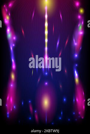 Christmas and happy new year festival abstract background neon light fiber optic futuristic technology internet online vector illustration Stock Vector