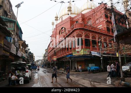 The deserted Street and right side Nakhoda Masjid as the state authorities have imposed two days of lockdown each week to fight against the surge in COVID-19 coronavirus cases, in Kolkata on July 23, 2020.India is the third hardest-hit country by the pandemic in the world after the United States and Brazil. (Photo by Debajyoti Chakraborty/NurPhoto) Stock Photo
