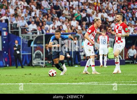 Kylian Mbappé during the FIFA World Cup match France versus Croatia at Luzhniki Stadium, Moscow, Russia on July 15, 2018. (Photo by Ulrik Pedersen/NurPhoto) Stock Photo