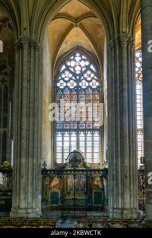 Amiens, France - 12 September, 2022: altar in on of the side chapels of the historic Amiens Cathedral Stock Photo