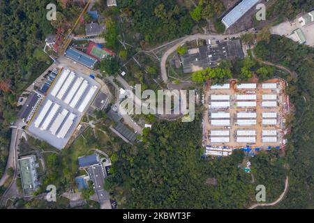 Lei Yue Mun Park and Holiday Village is turned into quarantine camp on March 16, 2020 in Hong, Kong, China. (Photo by Kwan Wong/NurPhoto) Stock Photo