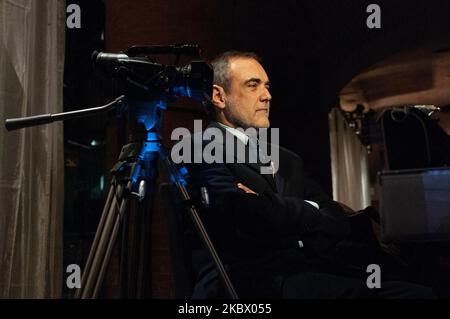 Turin, Italy. February 8, 2010. Alberto Barbera, current director of the Venice International Film Festival during an interview Stock Photo