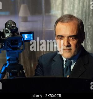 Turin, Italy. February 8, 2010. Alberto Barbera, current director of the Venice International Film Festival during an interview Stock Photo