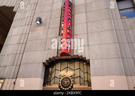 A logo of Salvation Army is seen in their NYC headquarters as New York City continues Phase 4 of re-opening following restrictions imposed to slow the spread of coronavirus on August 18, 2020 in New York City. The fourth phase allows outdoor arts and entertainment, sporting events without fans and media production. (Photo by John Nacion/NurPhoto) Stock Photo