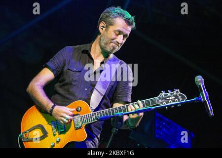 The Italian singer-songwriter Daniele Silvestri performed in Fasano(BR), Italy with his 'La cosa giusta tour 2020 ', during the WOW! Fasano. Saturday 22 August 2020(Photo by Mimmo Lamacchia/NurPhoto) Stock Photo