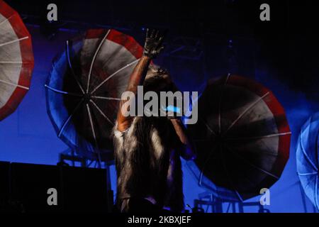 Prodigy play on the stage during the 10th Pentaport Rock Festival in Incheon, South Korea, on August 9, 2015. (Photo by Seung-il Ryu/NurPhoto) Stock Photo