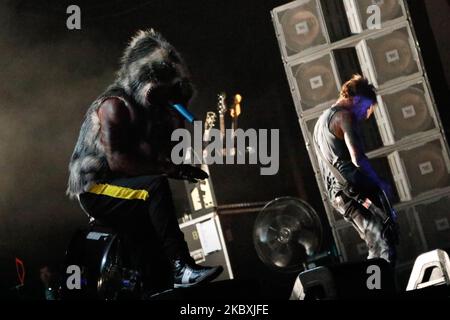 Prodigy play on the stage during the 10th Pentaport Rock Festival in Incheon, South Korea, on August 9, 2015. (Photo by Seung-il Ryu/NurPhoto) Stock Photo