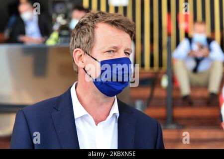 EU deputy Yannick Jadot EELV attends at the meeting of French employers