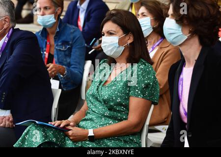 Mayor of Paris Anne Hidalgo attends at the meeting of French employers' association Medef themed 'The Renaissance of French Companies' on August 27, 2020, in Paris, France. (Photo by Daniel Pier/NurPhoto) Stock Photo