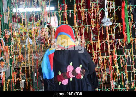 Bangladeshi Shia Muslims gathered to observe Ashura at Hussaini Dalan in Dhaka, Bangladesh, on August 29, 2020. Shia Muslims from all over the world observe Tazia or mourning throughout the month of Muharram, the first month of Islamic lunar calendar. They mourn the death of Imam Hussein, the grandson of Prophet Mohammad, who died in Karbala, Iraq in 680 AD along with his 72 warriors fighting the armies of Ummayid Caliph, Yazid. (Photo by Mamunur Rashid/NurPhoto) Stock Photo