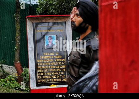 Indian army pays rich tributes to the Martyrs of Haji Pir Pass on the 50th anniversary of its ''victory'' over Pakistan in the 1965 war with a series of events in Baramulla, Jammu and Kashmir, India on 31 August 2020. GOC 19 Infantry Div Major General Virendra Vats was present on the occasion who highlighted the role of local populace during the battle of Haji Pir. The indian army while praying tribute to martyrs also paid tribute to Mohammad Maqbool Shervani (a Kashmiri youth and National Conference member, who delayed the march of Pakhtoon tribesmen from Pakistan and rebel forces in Baramull Stock Photo