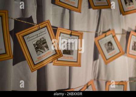 Images of frontliners who died in time of covid-19 are displayed at a parish in Mandaluyong City, Metro Manila, Philippines in commemoration of National Heroes Day on August 31, 2020.(Photo by Lisa Marie David/NurPhoto) Stock Photo