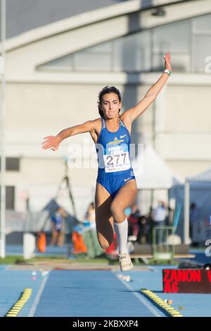 Veronica Zanon competes in the Women's Triple Jump during the Italian