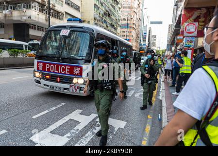 Riot police deploy reinforcements on Nathan road, In Hong Kong, China, on September 06, 2020. (Photo by Marc Fernandes/NurPhoto) Stock Photo