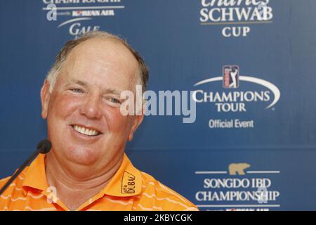 Mark O'mera attend press conference during the PGA Tour Songdo IBD Championship in Incheon, west of Seoul, on Sep 5, 2011, South Korea. The Songdo IBD Championship is a golf tournament on the Champions Tour. It was played for the first time as the Posco E&C Songdo Championship in September 2010 at the Jack Nicklaus Golf Club Korea in Songdo, South Korea. It was the Champions Tour's first tournament in Asia. The purse in 2010 was US$3,000,000, with $450,000 going to the winner. This was the largest purse ever for a Champions Tour event. (Photo by Seung-il Ryu/NurPhoto) Stock Photo