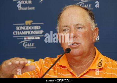 Mark O'mera attend press conference during the PGA Tour Songdo IBD Championship in Incheon, west of Seoul, on Sep 5, 2011, South Korea. The Songdo IBD Championship is a golf tournament on the Champions Tour. It was played for the first time as the Posco E&C Songdo Championship in September 2010 at the Jack Nicklaus Golf Club Korea in Songdo, South Korea. It was the Champions Tour's first tournament in Asia. The purse in 2010 was US$3,000,000, with $450,000 going to the winner. This was the largest purse ever for a Champions Tour event. (Photo by Seung-il Ryu/NurPhoto) Stock Photo