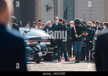 Federal President of Germany Frank-Walter Steinmeier waiting for the meeting with President of the Italian Republic Sergio Mattarella at Palazzo Reale on September 17, 2020 in Milan, Italy (Photo by Alessandro Bremec/NurPhoto) Stock Photo