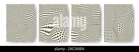 Set of halftone backgrounds. Illustration for posters, advertisements, banners, wallpapers and covers. Vector illustration. Stock Vector
