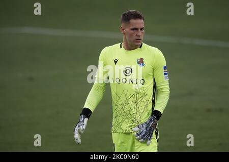 Alex Remiro of Real Sociedad during the La Liga Santader match between Elche CF and Real Sociedad at Estadio Martinez Valero on September 27, 2020 in Elche, Spain. (Photo by Jose Breton/Pics Action/NurPhoto) Stock Photo