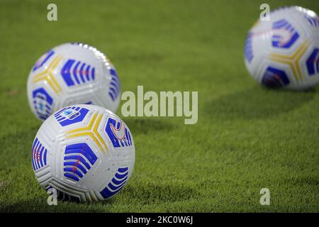 The Nike official Serie A match ball is seenduring the Coppa Italia match between AC Monza and US Triestina Calcio at Stadio Brianteo on September 29, 2020 in Monza, Italy (Photo by Giuseppe Cottini/NurPhoto) Stock Photo