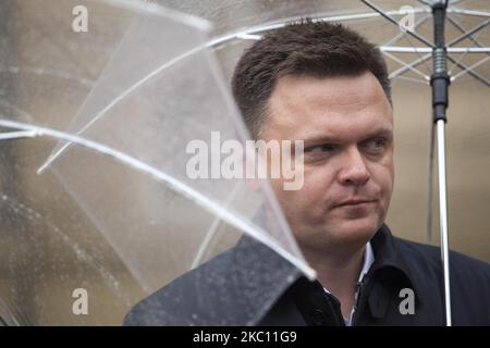 Szymon Holownia during his press conference in Warsaw on October 2, 2020. (Photo by Maciej Luczniewski/NurPhoto) Stock Photo