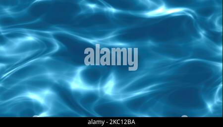 Shiny rays reflections in the water. water caustics on black background - blue Stock Photo
