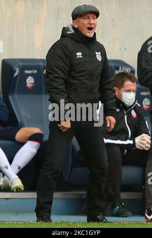 Grimsby manager Ian Holloway during the Sky Bet League 2 match between Bolton Wanderers and Grimsby Town at the Reebok Stadium, Bolton on Saturday 10th October 2020. (Photo by Chris Donnelly/MI News/NurPhoto) Stock Photo