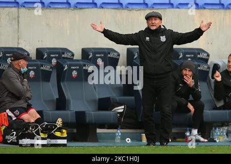 Grimsby manager Ian Holloway during the Sky Bet League 2 match between Bolton Wanderers and Grimsby Town at the Reebok Stadium, Bolton on Saturday 10th October 2020. (Photo by Chris Donnelly/MI News/NurPhoto) Stock Photo