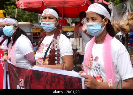 Bangladeshi Rakhine Community peoples stage a protest rally