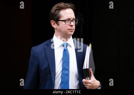 Alex Burghart, Parliamentary Private Secretary to Prime Minister Boris Johnson and Conservative Party MP for Brentwood and Ongar, leaves 10 Downing Street in London, England, on October 14, 2020. (Photo by David Cliff/NurPhoto) Stock Photo