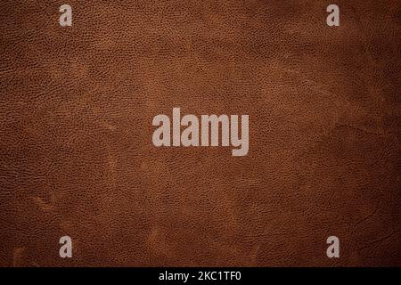 Brown leather texture background. Dark genuine leather Stock Photo