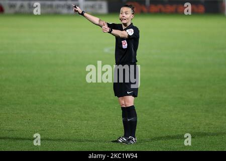 The match referee Rebecca Welch during the Vanarama National League match between Hartlepool United and Bromley at Victoria Park, Hartlepool on Tuesday 13th October 2020. (Photo by Mark Fletcher/MI News/NurPhoto) Stock Photo