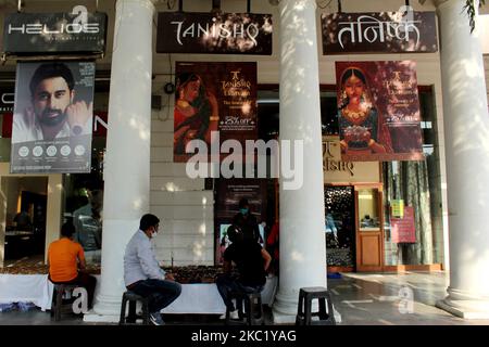 A view of Titan's jewellery brand 'Tanishq' showroom at Connaught Place in New Delhi on October 15, 2020. One of India's top jewellery brands has withdrawn an advertisement featuring an interfaith baby shower after a vicious trolling on social media by right wing conservatives who said it glorified ''love jihad''. (Photo by Mayank Makhija/NurPhoto) Stock Photo