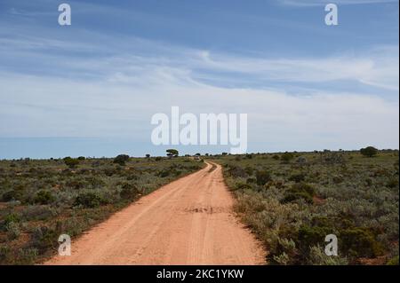 Travelling across the Australian outback Stock Photo