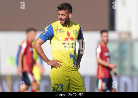 Filip Djordjevic during the Serie BKT match between Reggiana and Chievo Verona at Mapei Stadium - Citt del Tricolore on October 17, 2020 in Reggio Emilia, Italy. (Photo by Emmanuele Ciancaglini/NurPhoto) Stock Photo